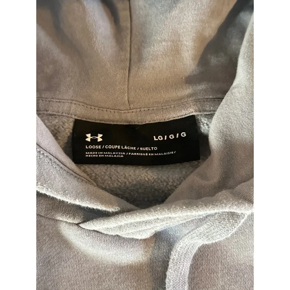 Under Armour Sweatshirt Size Mens Large Gray Freedom Flag Hoodie - Picture 3 of 7